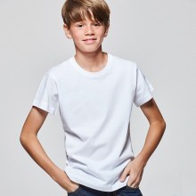 Camiseta algodón manga corta 165g junior blanca