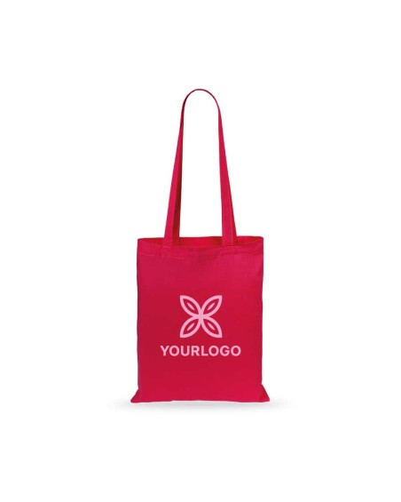 Bolsa de algodón personalizada Geiser color rojo con asas largas