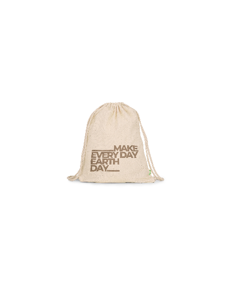 Customizable organic cotton drawstring bag for merchandise
