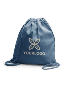 Sack-style drawstring bag with customizable hemp fabric