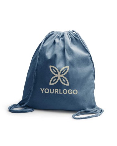 Sack-style drawstring bag with customizable hemp fabric