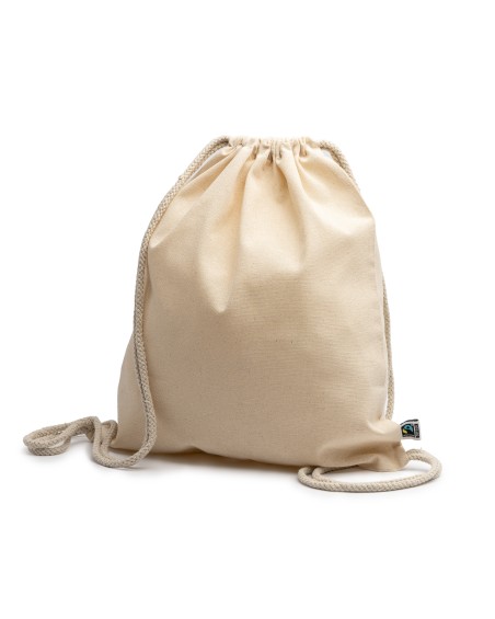 customizable organic cotton drawstring sack backpack