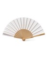 Abanico Milos madera tela reciclada RPET personalizado Abanico Milos madera tela reciclada RPET personalizado