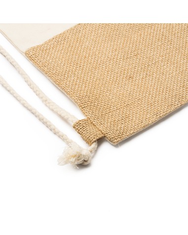 sac à dos personnalisable en coton et jute avec cordon de serrage