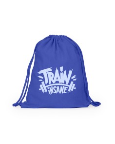 Customizable cotton sack-style drawstring backpack
