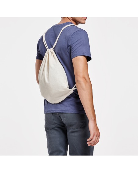 Sac à dos à cordon en coton, idéal pour personnaliser votre logo