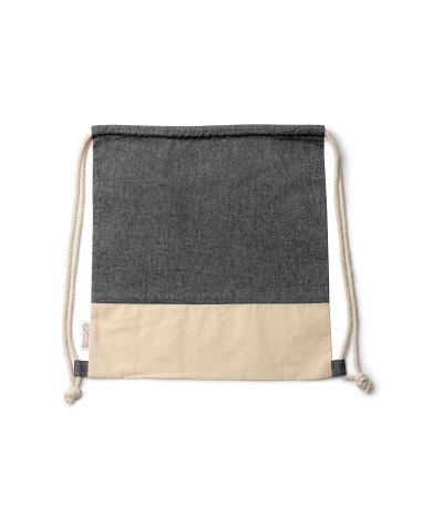 customizable black drawstring backpack