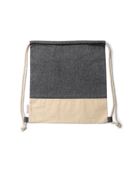 sac à dos noir personnalisable avec cordon de serrage