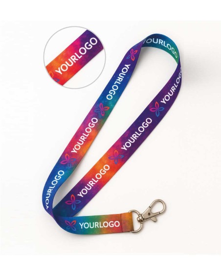 lanyard personalizado a todo color con detalle de impresión ampliado