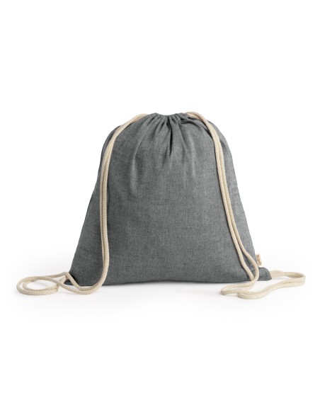 customizable gray drawstring backpack