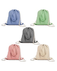 Bolsa de cuerdas tipo saco de algodón reciclado personalizada con tu logo 2