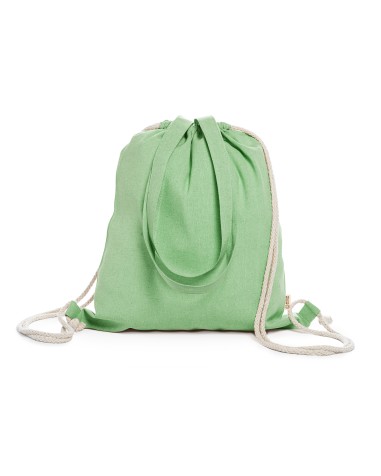 Sac à dos vert à cordon personnalisable avec votre logo
