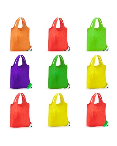 Assorted colors of the foldable polyester bag in the shape of fruits Assorted colors of the foldable polyester bag in the shape of fruits