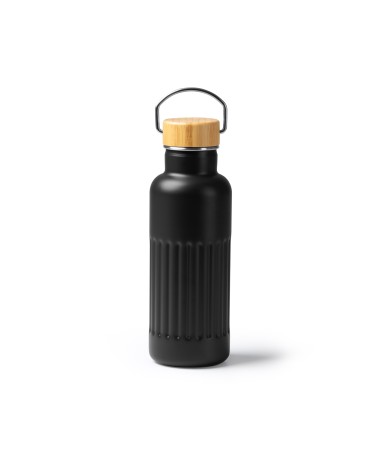 promotional bottle with bamboo cap