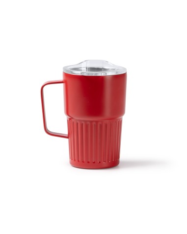 taza termo para personalizar de acero y color rojo