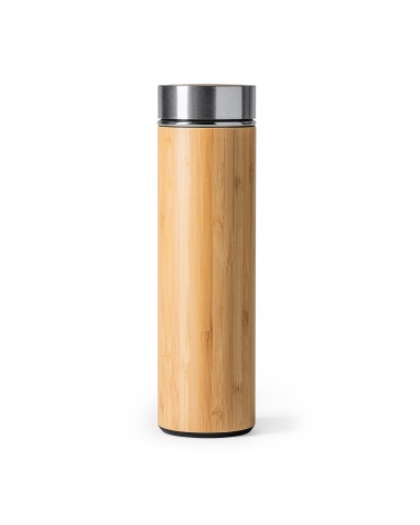Bamboo corporate thermos, customizable with your brand