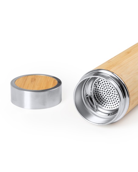 termo amb infusor ideal per personalitzar amb acabat amb bambú