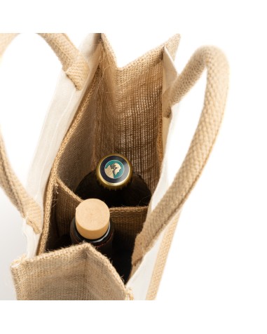 Jute bag for two bottles (20x10x35) -...