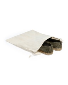 Cotton shoe bag with drawstring closure