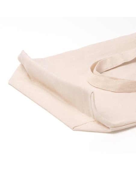 Cotton-touch polyester bag with base, customizable in full color sublimation.