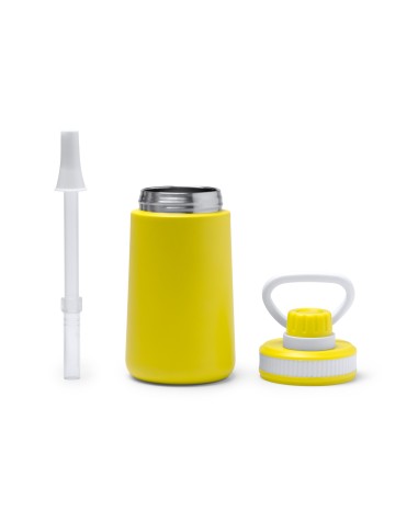 Promotional gift bottle with straw