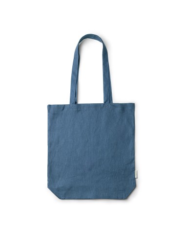 Bossa de tela de cànem color blau personalitzada