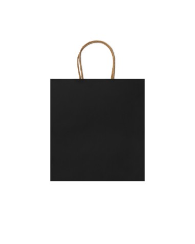 Sac en papier noir personnalisable avec le logo du magasin