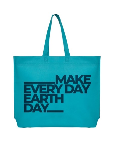 Bolsa no tejido con fuelle y asas largas personalizable con tu marca para ferias