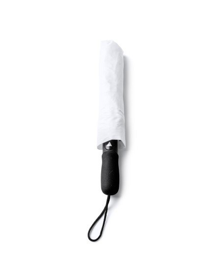 Paraigua plegable personalitzable amb funda individual de color blanc Paraigua plegable personalitzable amb funda individual de color blanc