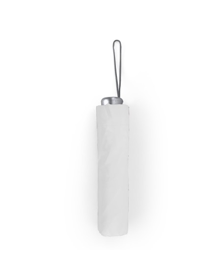 Paraigua plegable personalitzat color blanc amb funda Paraigua plegable personalitzat color blanc amb funda
