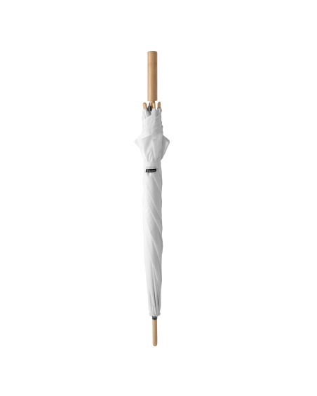 Classic white promotional umbrella with bamboo handle Classic white promotional umbrella with bamboo handle