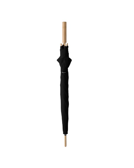 Classic black promotional umbrella with bamboo handle Classic black promotional umbrella with bamboo handle