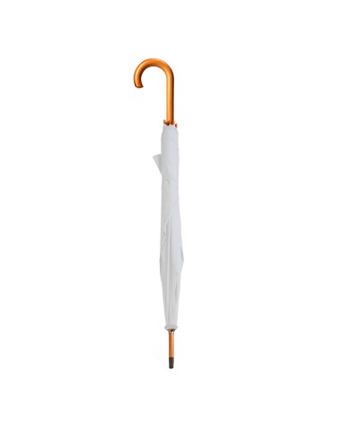 Paraigua blanc personalitzable amb mànec de fusta Paraigua blanc personalitzable amb mànec de fusta
