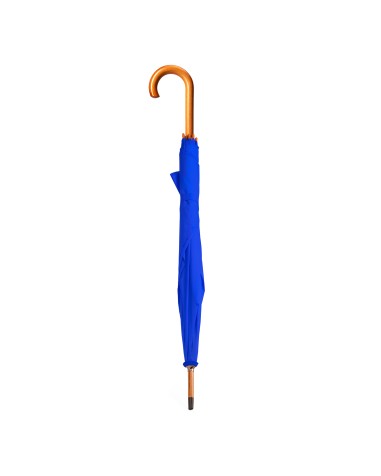 Paraigua blau personalitzable amb mànec de fusta Paraigua blau personalitzable amb mànec de fusta