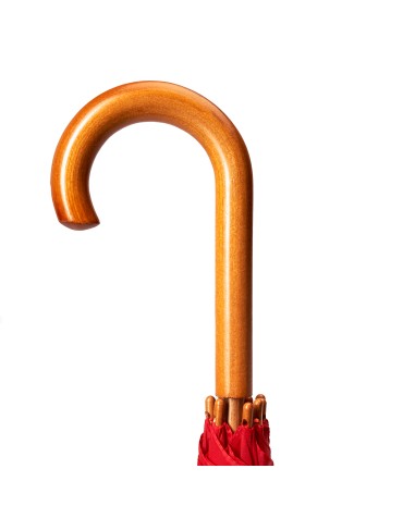 View of the wooden handle of the LYSE customizable umbrella View of the wooden handle of the LYSE customizable umbrella