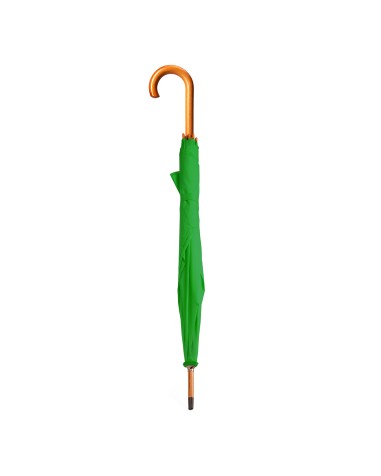 Paraigua personalitzable verd amb mànec de fusta Paraigua personalitzable verd amb mànec de fusta