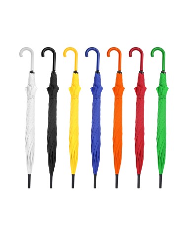 Paraigua personalitzable amb tela i mànec a joc disponible en diferents colors Paraigua personalitzable amb tela i mànec a joc disponible en diferents colors