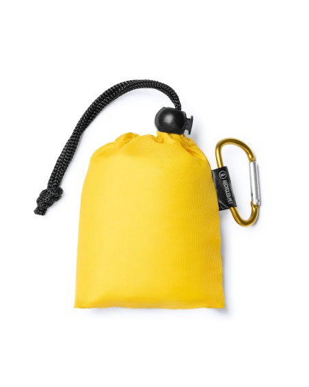 Poncho enfant jaune avec housse personnalisable Poncho enfant jaune avec housse personnalisable