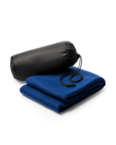 Promotional recycled polyester RPET fleece blanket with bag