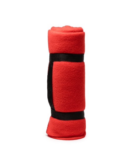 Customizable red fleece blanket