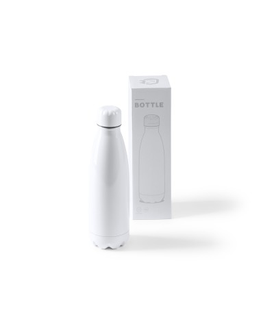 Promotional thermos bottle with individual cardboard presentation box