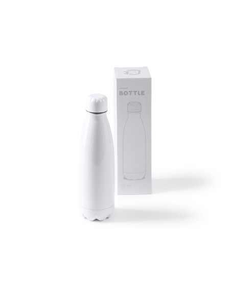 Promotional thermos bottle with individual cardboard presentation box