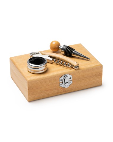 Coffret avec accessoires à vin personnalisables pour cadeaux d'entreprise