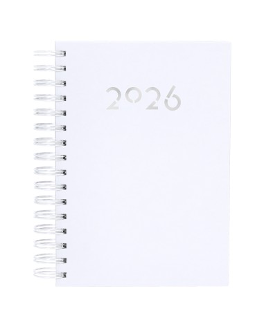 2026 agenda with rings and corners to mark the day, white with my logo 2026 agenda with rings and corners to mark the day, white with my logo
