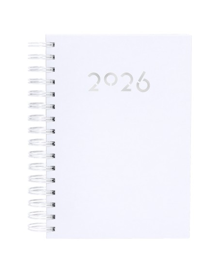 2026 agenda with rings and corners to mark the day, white with my logo 2026 agenda with rings and corners to mark the day, white with my logo