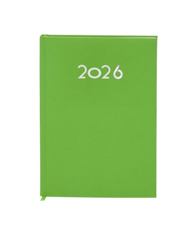 Agenda 2026 avec mon logo en vert et marque-page en tissu Agenda 2026 avec mon logo en vert et marque-page en tissu