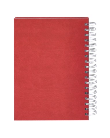 Back cover view of promotional ring binder diary with die-cut corner for bookmark Back cover view of promotional ring binder diary with die-cut corner for bookmark