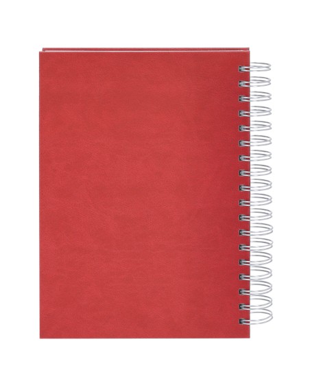 Back cover view of promotional ring binder diary with die-cut corner for bookmark Back cover view of promotional ring binder diary with die-cut corner for bookmark