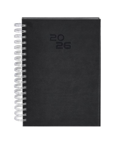 B5 ring-bound advertising diary in Spanish and English, black B5 ring-bound advertising diary in Spanish and English, black