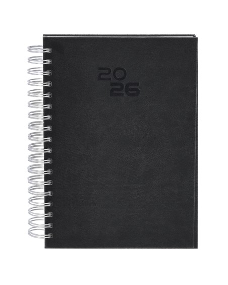 B5 ring-bound advertising diary in Spanish and English, black B5 ring-bound advertising diary in Spanish and English, black